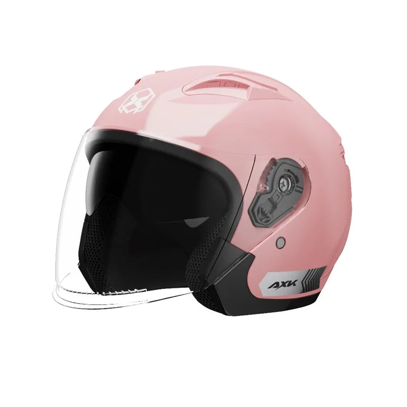 Electric Motorcycle Helmet Men'S Warm Winter Half Helmet Electric Scooter Man Women Four Season 801-1-fen China