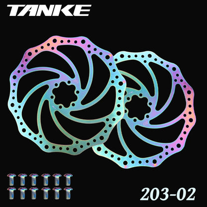 Bike Disc Brake Rotor Disc Brake 2 Piece with 12 Bolts for Road Bike MTB BMX Floating disc Stainless Steel 203-02 colorful 2pc
