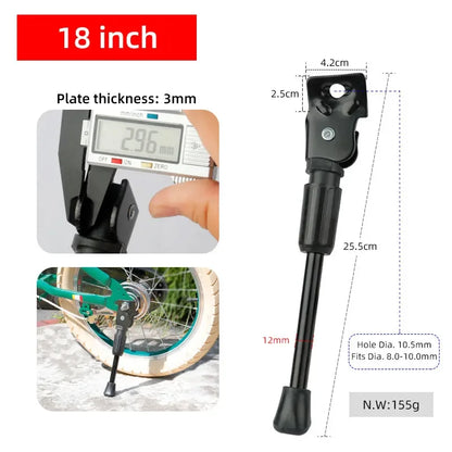 Kids Bike Kickstand Heavy Duty Parking Stand Foot Brace Support for Children Bicycle Side Mount 12 14 16 18 20 Inch Wheels