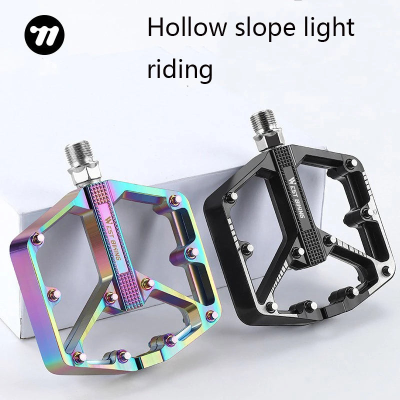 WEST BIKING Bicycle Pedal Aluminum Alloy Pedal Mountain Bike Pedal Chrome-Molybdenum Steel Axle Pedal