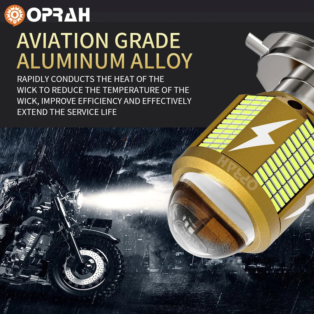 Oprah H4 LED Motorcycle Headlight Bulbs 10000LM Led Moto Light High Low Beam White Yellow Lamp Canbus For Yamaha Kawasaki Suzuki