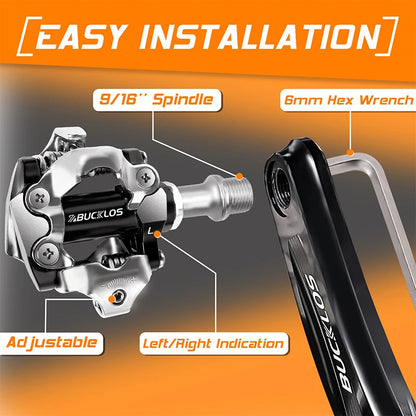 BUCKLOS MTB Self-locking Pedal For SPD System M8100 M9100