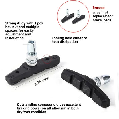 BUCKLOS Bike V Brakes Set with Levers Front Rear Bicycle Caliper Brake Lever MTB Road Cycling V-Brake Set