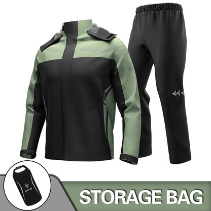 Motorcycle Raincoat Suit Rainstorm Prevention Jacket Pants Camping Hiking Fishing Raincoat Moto Raincoat Motorcyclist Rider Rain 0903 Green