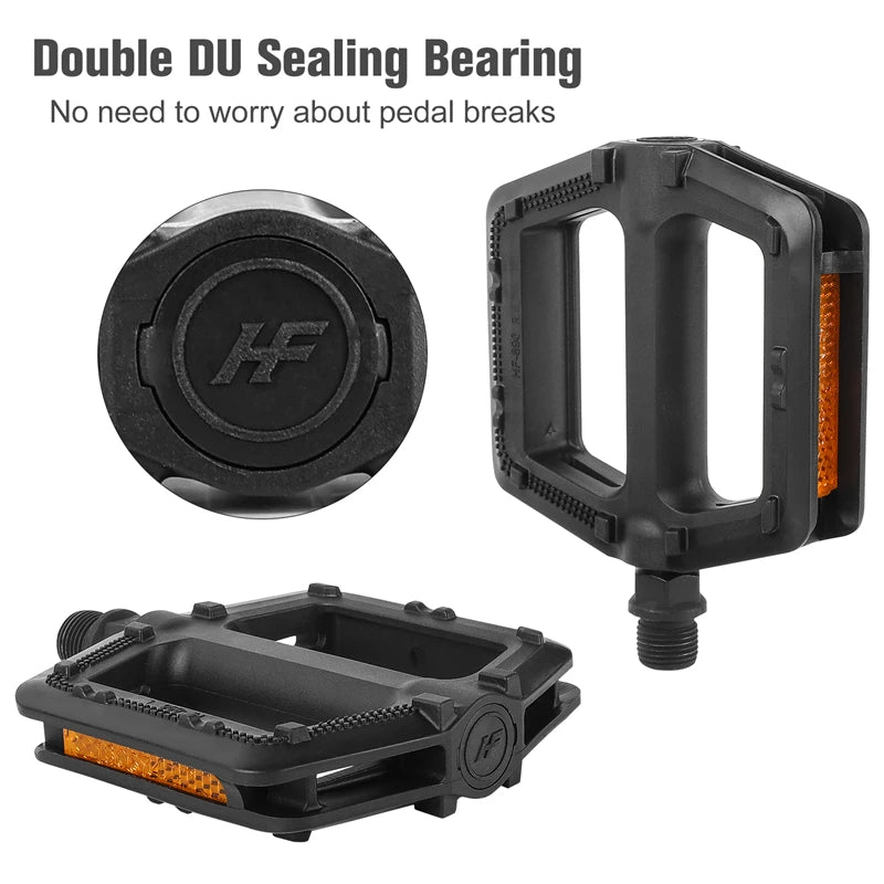 WEST BIKING Bicycle Pedals MTB Road Bike Pedal Foot Plat Anti-slip 9''16 Standard Pedals Classic Pedal Cycling Accessories