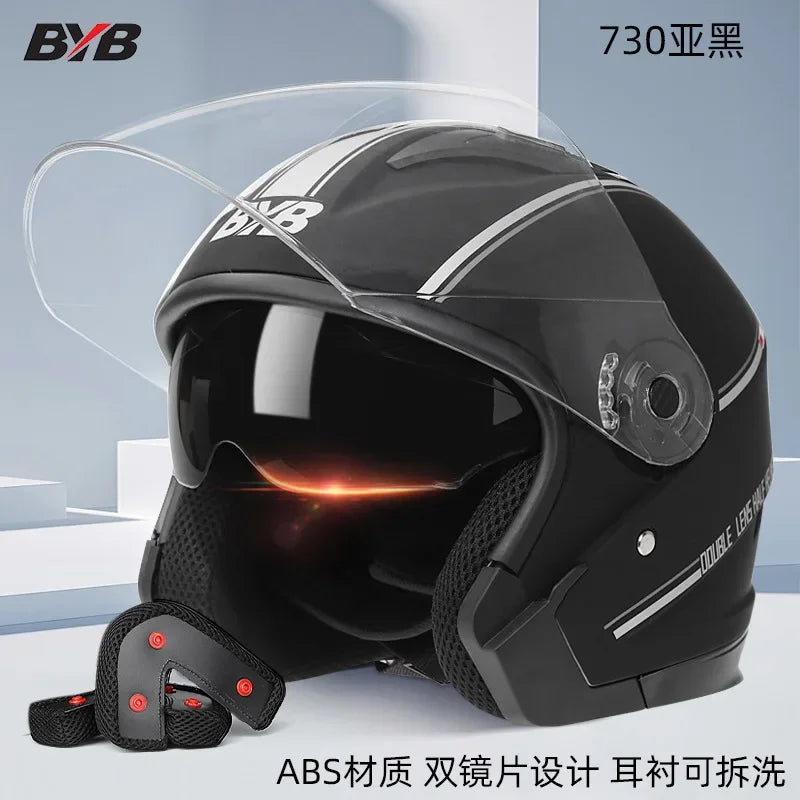 Electric Scooter Helmet, Motorcycle Riding Helmet, Four Season Dual Lens yahei China
