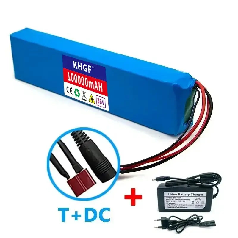 36V 10Ah Lithium Ion Battery Pack (10S3P) for E-Bike & Scooter – 18650 Rechargeable Cells with BMS + Charger