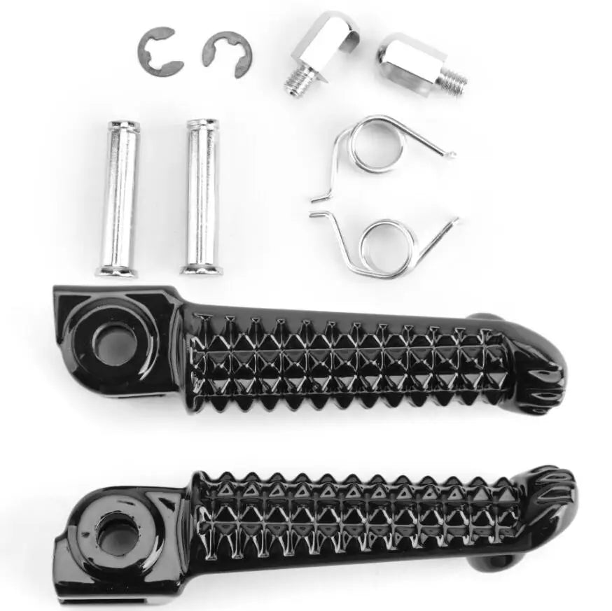 Areyourshop Motorcycle Front Foot Peg Footrest For Yamaha YZF R1 1998-2014 R6 1999-2014 R6S 2003-2008 2004 Aluminum Motor Pegs Black