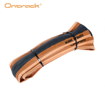 Ontrack Folded Tire Road 700X25C 28C Blade 30Tpi Skin Wall Black Brown SKIN 700c China