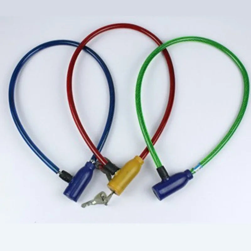Bicycle Lock Exquisite Steel Cable Lock Outdoor Bike anti-theft Lock Mountain Bike Wire Lock Accessories Security With 2 Keys