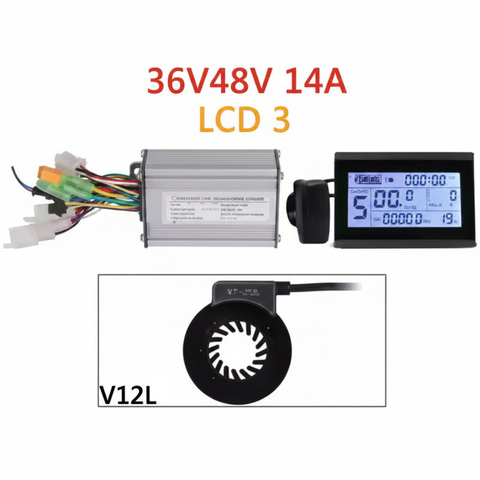 KT Ebike Controller 36V-52V 1500W 1000W | Dual Mode Sinewave with LCD3 Display & PAS