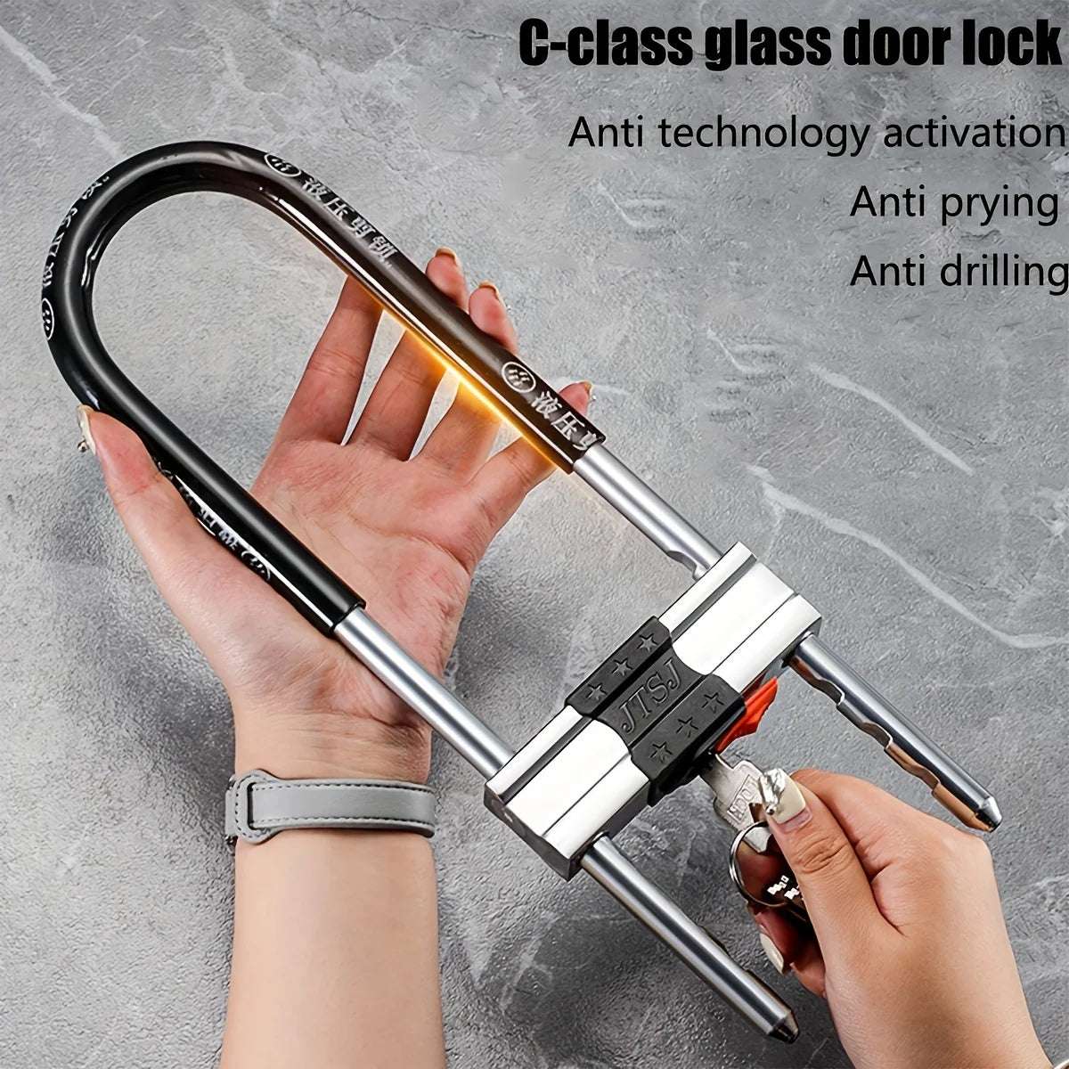 Adjustable Shackle Lock U-Shape Shackle U-Lock Bicycle Lock fits Most pins Ideal for Indoor and Outdoor use (Black)