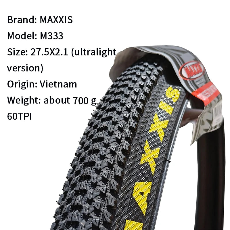 Maxxis M333 PACE Mtb Bicycle Tire 26 * 1.95 26 * 2.1 27.5 X1.95 27.5x2.1 29 x 2.1 29er Mountain Bike Tire Steel Wire Bicycle 1PC 27.5X2.1 WIRE
