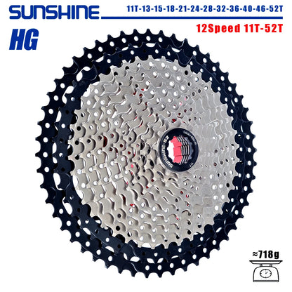 SUNSHINE Bicycle Cassette 8/9/10/11/12Speed Freewheel 32/36T/40T/42T/46T/50T/52T Sprocket HG Structure Flywheel For SHIMANO/SRAM 12 Speed 11T-52T China
