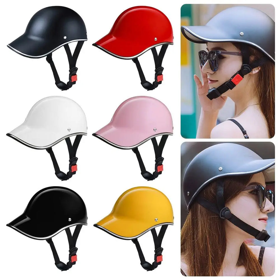Motorcycle Half Helmet Baseball Cap