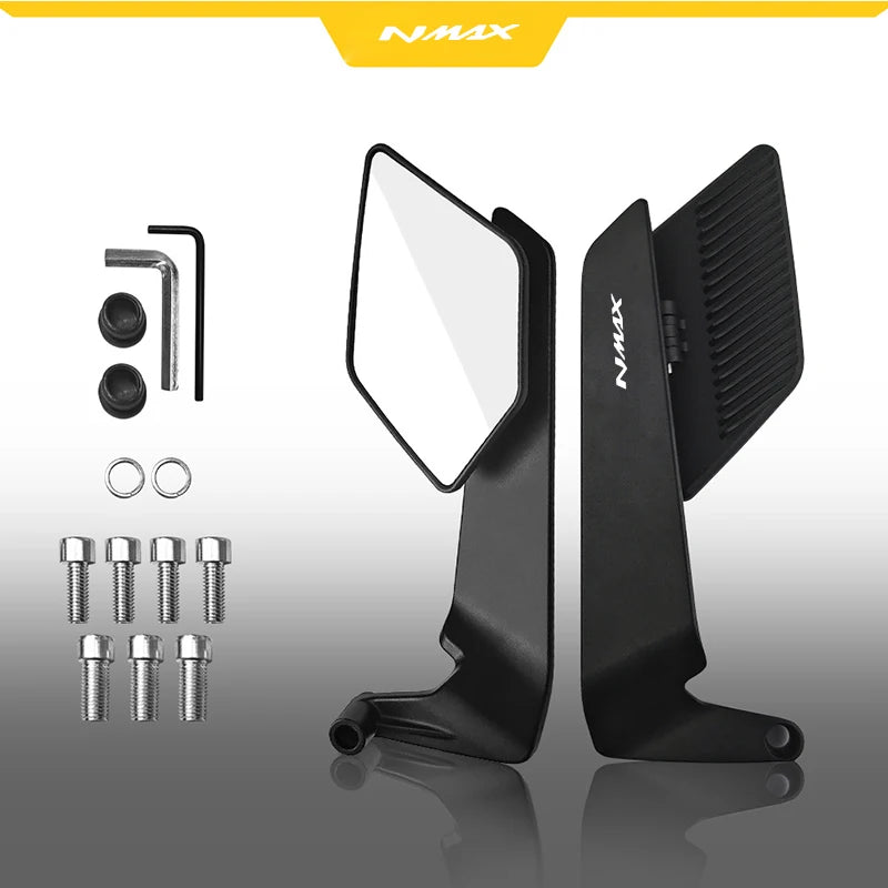Motorcycle Folding Wind Wing Aluminum Alloy Side Rearview Mirror For YAMAHA NMAX VMAX TMAX NMAX155 NMAX150 NMAX125 NMAX Upgrade Mirror-NMAX