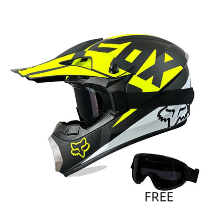 Off-Road Helmet DOT Certified - Motorcycle Motocross Helmet with Goggles, Removable Liner Black yellow FX China