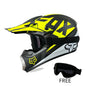 Off-Road Helmet DOT Certified - Motorcycle Motocross Helmet with Goggles, Removable Liner Black yellow FX China