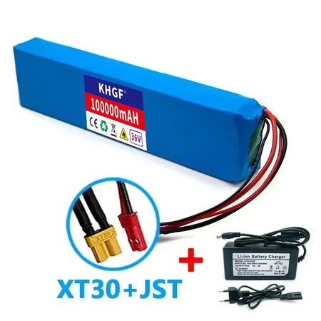 36V 10Ah Lithium Ion Battery Pack (10S3P) for E-Bike & Scooter – 18650 Rechargeable Cells with BMS + Charger