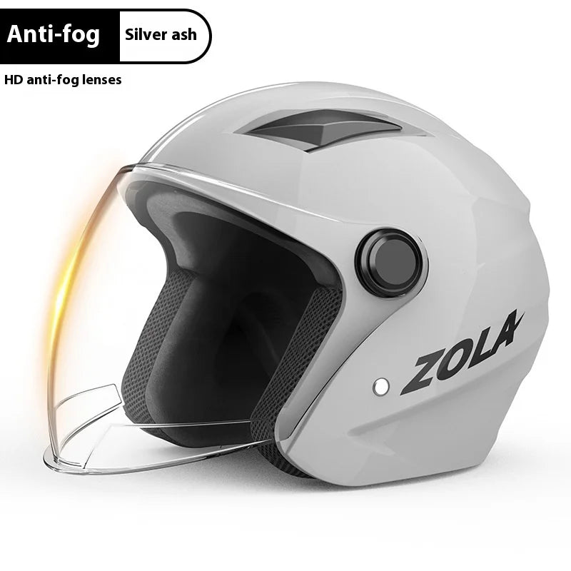 Standard Electric Bike Helmet Men Anti Fog Warm Winter Electric Bike Riding Double Mirror Helmet Grey single mirror China