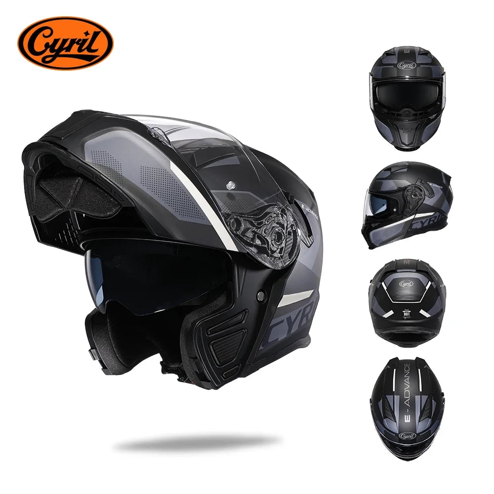 Motorcycle Helmet Dual Visor Modular Flip up Full Face Helmet for Adult Men and Women DOT Approved 11