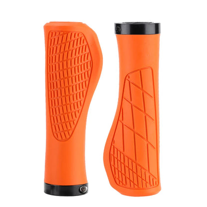 MTB Bicycle Grips Shockproof Bike Handlebar Cover Anti-Slip Lock on Bike Handle Cuffs Ergonomic Cycling Rubber Ball Handle Grips Orange