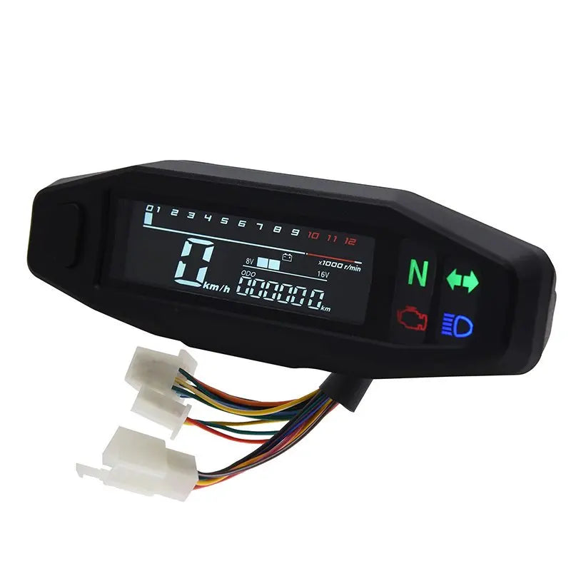 Universal Digital Motorcycle Speedometer Oil Gauge Tachometer Meters Instrument Cluster Turn Signal Light Indicator