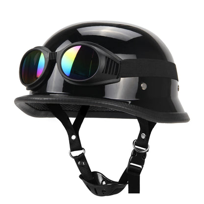 Motorcycle Open Face Helmet Vintage Fashion Safety Helmets Men Women Unisex Scooter Four Seasons Helmet