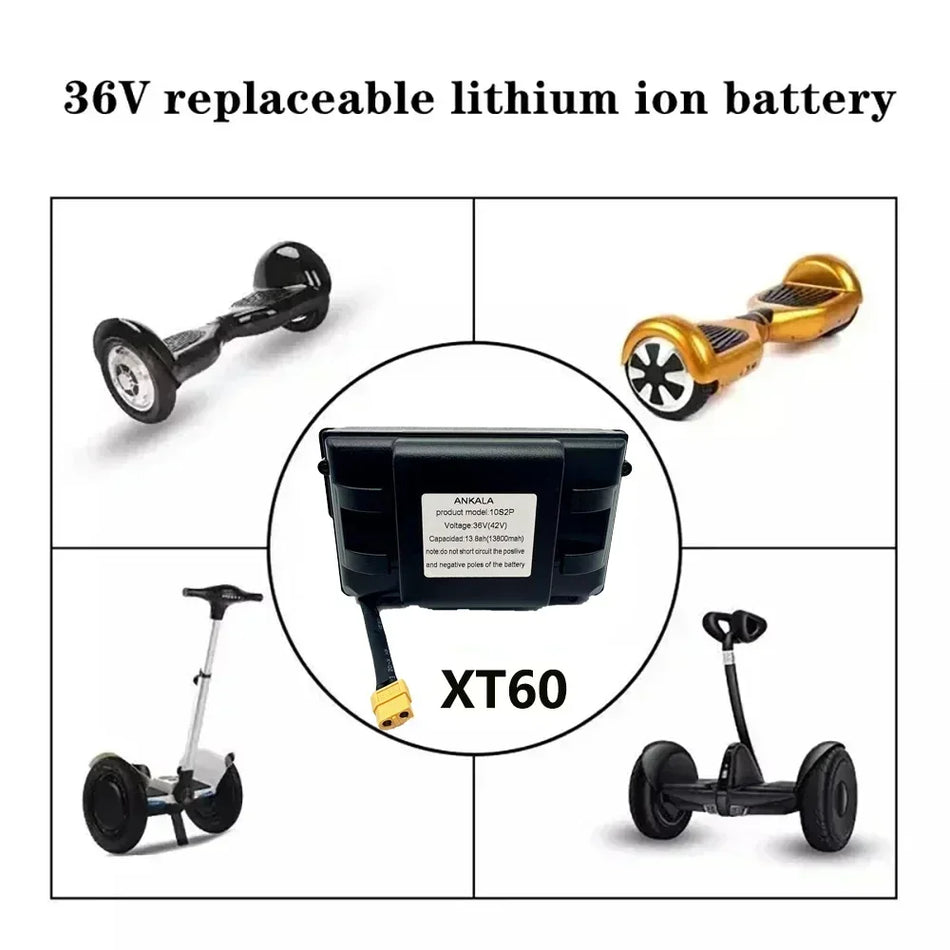 36V 13.8Ah 10s2p Lithium NEW Rechargeable Battery,True for Electric Self-balancing Scooter HoverBoard Unicycle