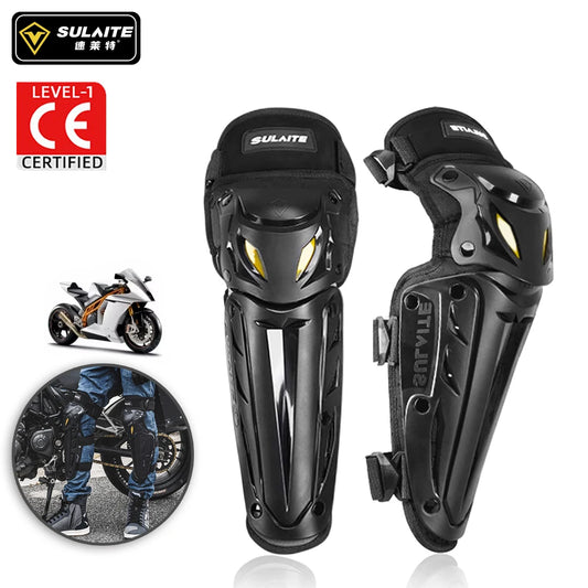 SULAITE Motorcycle Knee Guards - Adjustable Mountain Bike Shin Pads for Adults