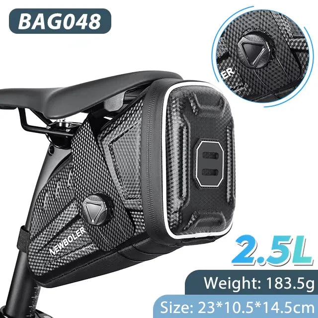 NEWBOLER Waterproof Bicycle Saddle Bag MTB Road Bike Saddlebags Reflective Striped Bicycle Tool Bag MTB Bike Bag Accessories