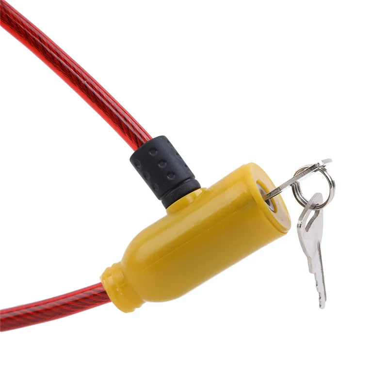 Bicycle Lock Exquisite Steel Cable Lock Outdoor Bike anti-theft Lock Mountain Bike Wire Lock Accessories Security With 2 Keys