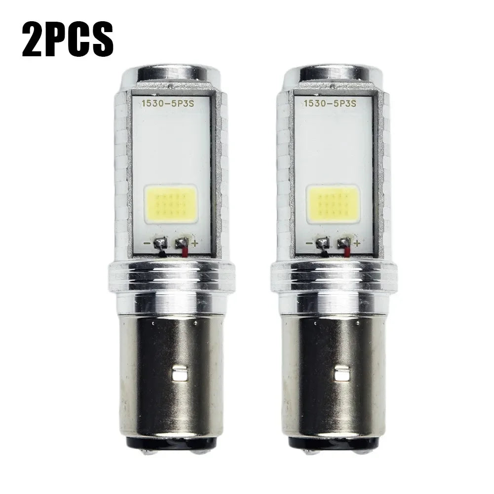 2pcs BA20D Headlight Bulb H6 Motorcycle LED Headlight Lamps Hi/Low Beam Conversion 12V 6500k White Bulbs Auxiliary Lights
