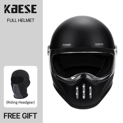 Full Face Helmet Vintage Red Sleek Design Lightweight Construction DOT ECE Certified Ideal Matt Black CHINA