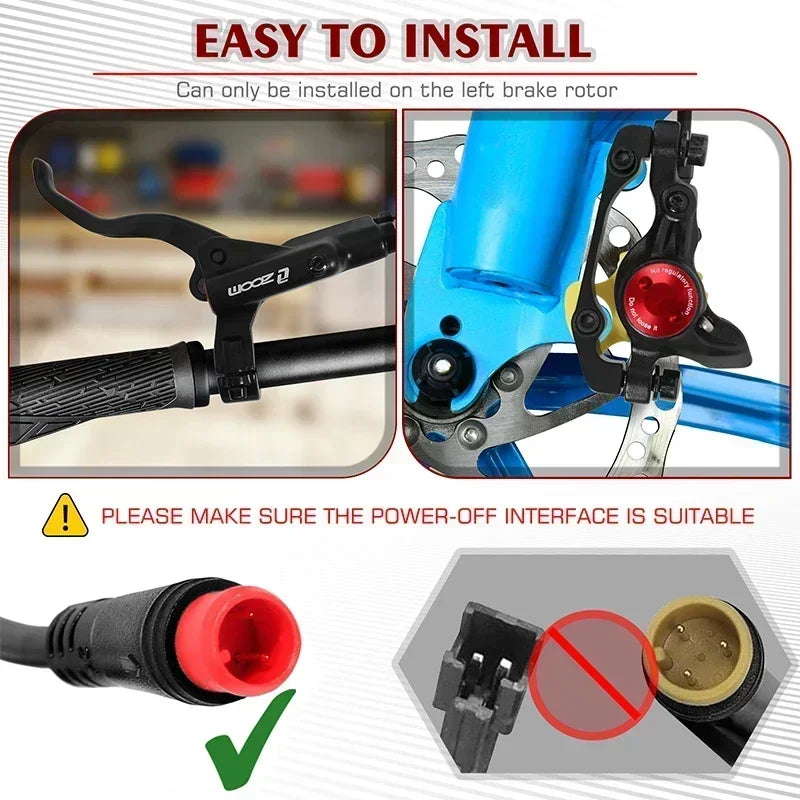 ZOOM Bicycle Hydraulic Disc Brake Set 2 Piston Oil Pressure MTB Brake 1100/1850mm Disc Brake for E-Bike Scooter Mtb Folding Bike