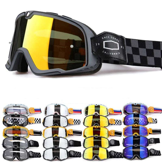 Retro Motorcycle Goggles Ski Glasses Sunglasses ATV Goggles Non-slip Belt AntiUV Cafe Racer Chopper Cycling Racing Free shipping