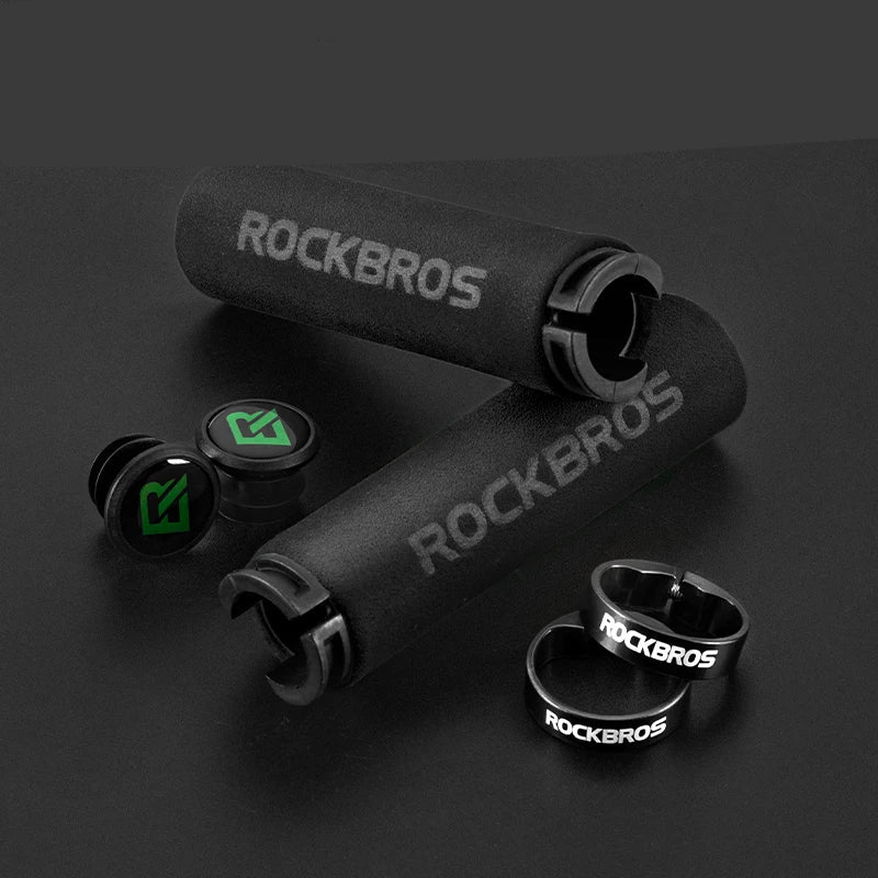 ROCKBROS Cycling Grips Bicycle Grips MTB Silicone Sponge Handlebar Grips Bike Grips Mountain Bike Bicycle Handlebars Ultraight