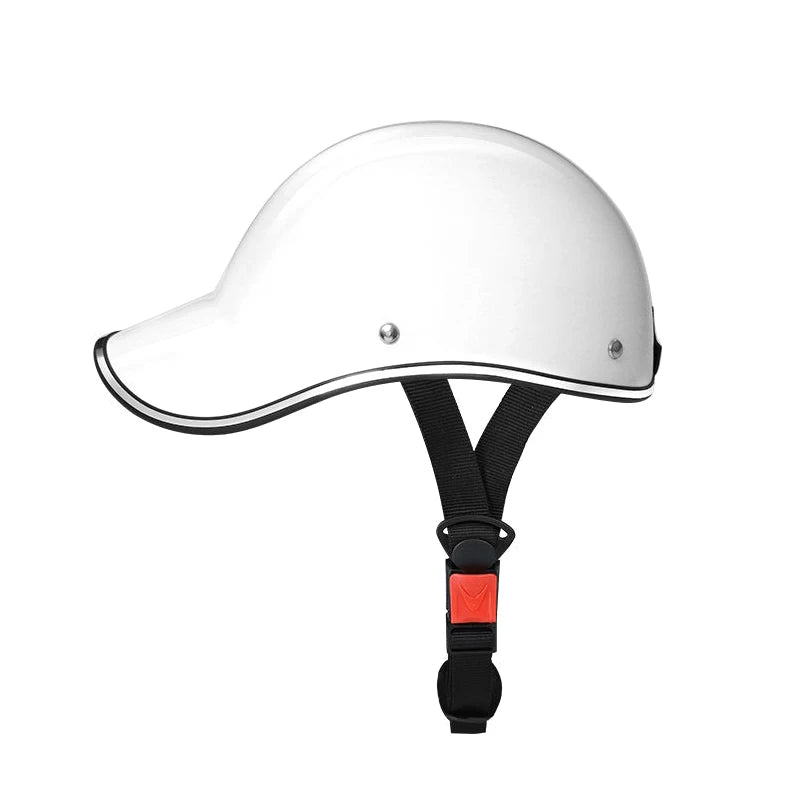 Motorcycle Half Helmet Baseball Cap Universal Men Women Helmet Adult Electric Bicycle Helmets White China