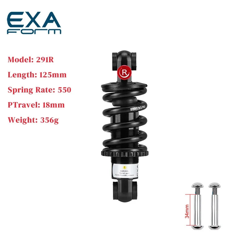 EXA FORM Hydraulic Spring Shock Absorbers 125/150/160/190MM 550/650 Pound Adjustable Damping Hydraulic Rear Shocks For MTB