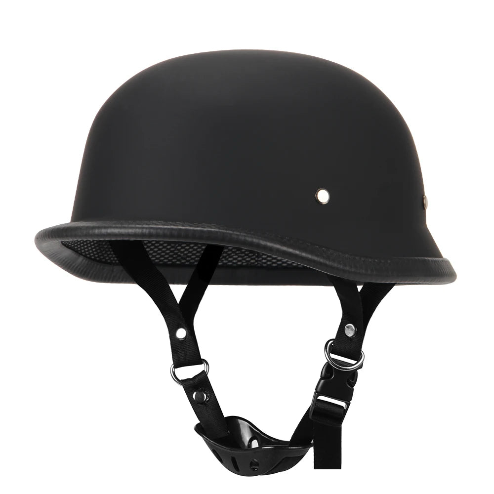Motorcycle Open Face Helmet Vintage Fashion Safety Helmets Men Women Unisex Scooter Four Seasons Helmet ZR-307 Matte Black