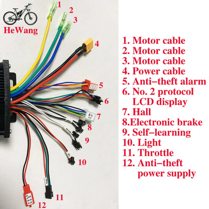 500W 750W 1000W Sine Wave Controller 30A 36V 48V Brushless Motor Controller with V889 Color instrument Kit for M4 Scooter ebike