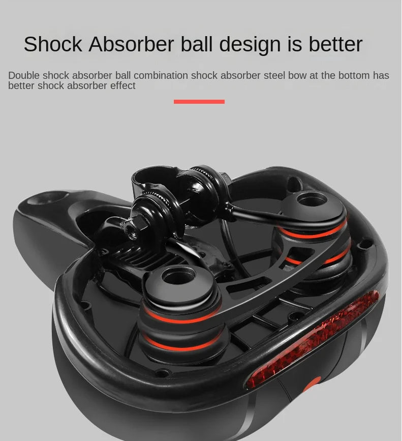 Hollow Breathable Bicycle Saddle Men Women MTB Road Bike Saddle Shock Absorbing Comfortable Big Butt Bike Seat Safety Warning