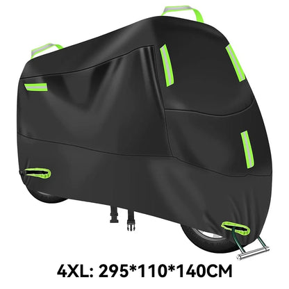 Motorcycle Cover Waterproof Outdoor Indoor Scooter Wear-resistant Fabric 210T Motorbike Cover All Season Dustproof UV Protective 4XL