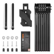 WEST BIKING Foldable Bike Lock – Heavy-Duty Anti-Theft Security for E-Bikes, MTB & Road Bikes