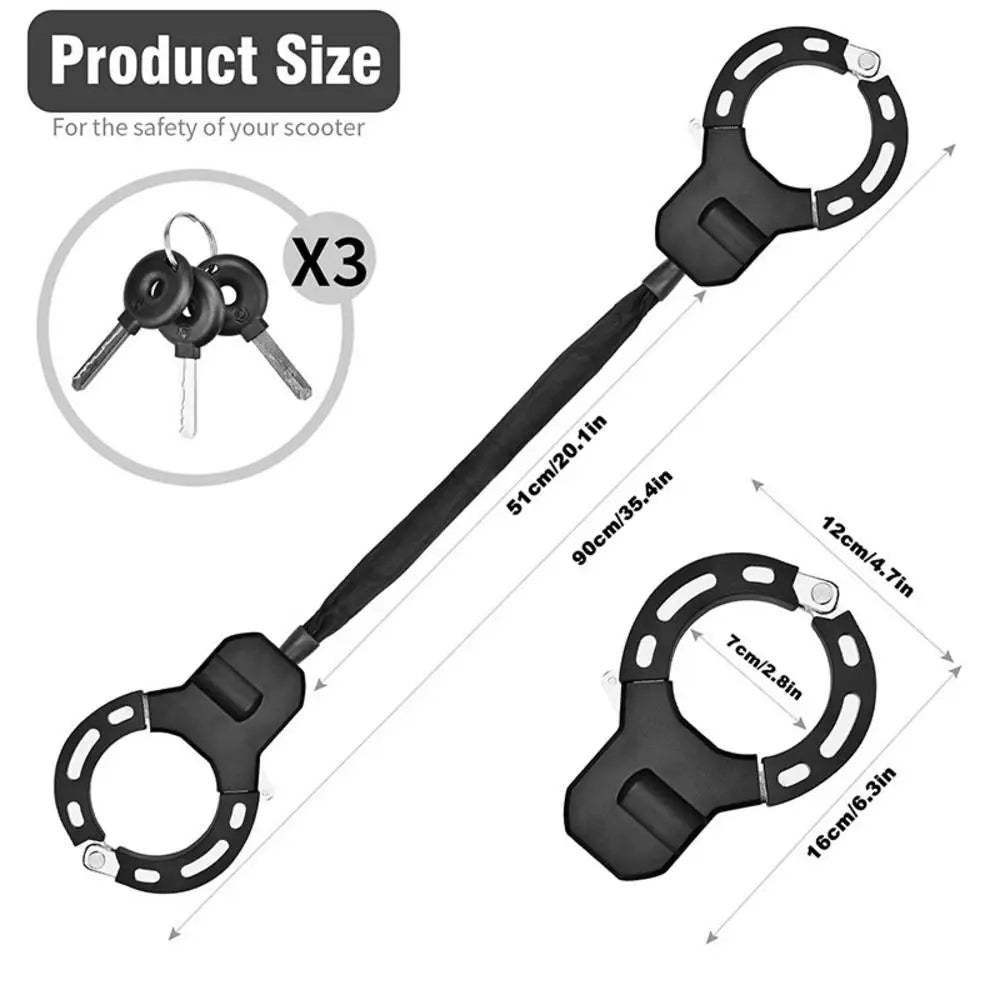 Heavy Duty Security Lock Anti-Theft Handcuff Lock for Scooters Bicycles Prams Scooter E-Scooter Motorcycle Bike Accessories