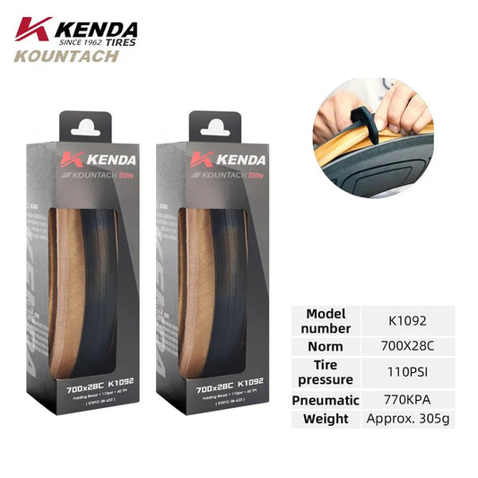Kenda K1092 New 700x25/28c Puncture Protection Urltra-Light Bicycle Rubber Folding Tire Road Bicycle Puncture Resistant Tyre 700x28C Brown 2pcs China