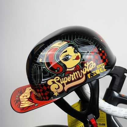 Vintage Half Helmet Motorcycle Helmet For Men Women Summer Universal Electric Motorcycle Red-Cap China