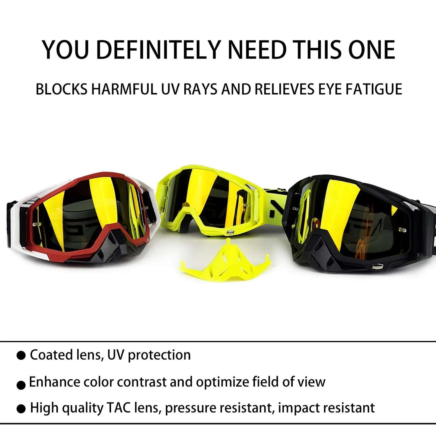 NAFEIB Motocross Glasses Motorcycle Sunglasses Man Windproof Protection Skiing Cycling Racing Off-Road Goggles Tear-off Film