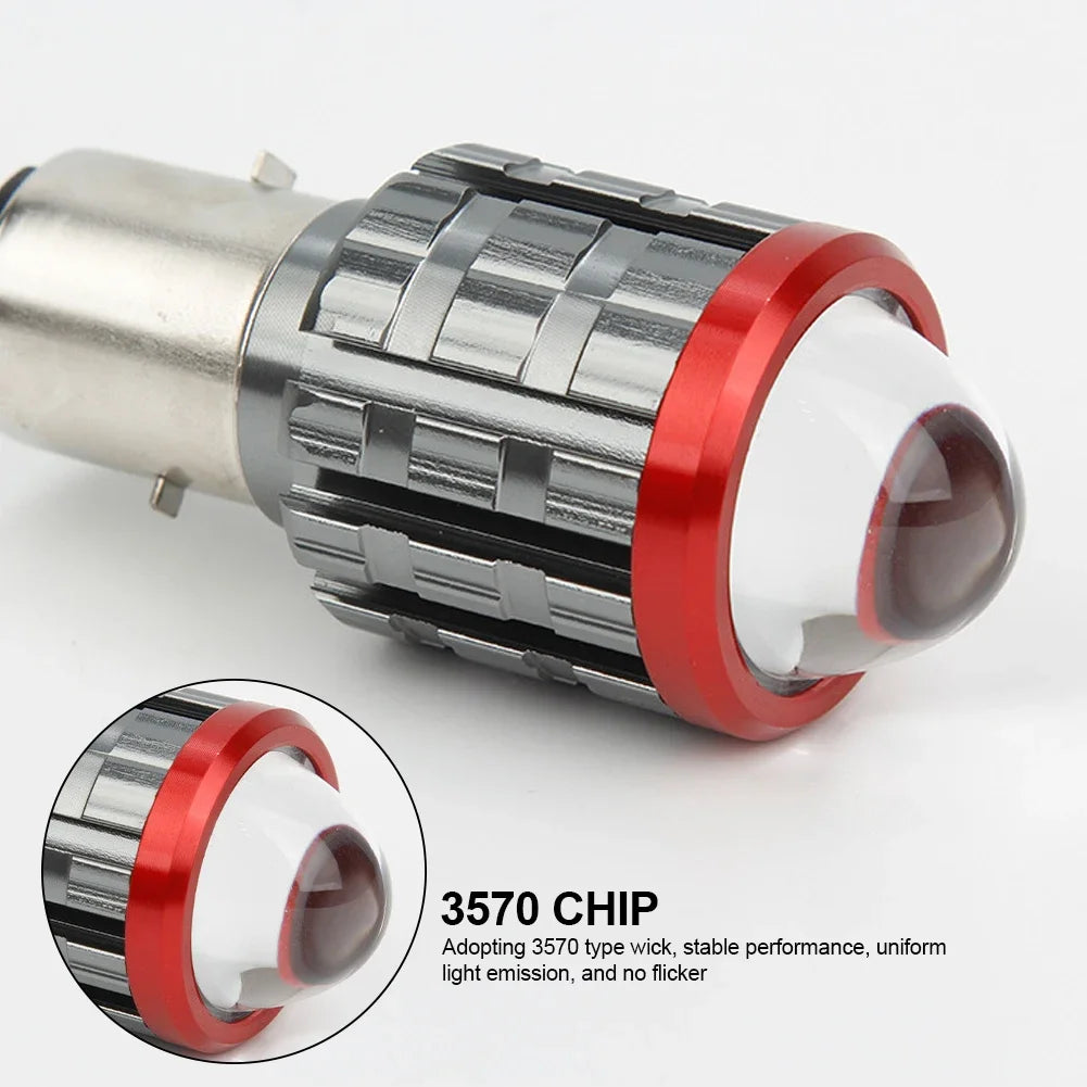 High-brightness H4 LED Motorcycle H6 LED Moto Motorcycle Headlight White Yellow Bulbs Lens High Low Beam Lamp Motorbike Lamp