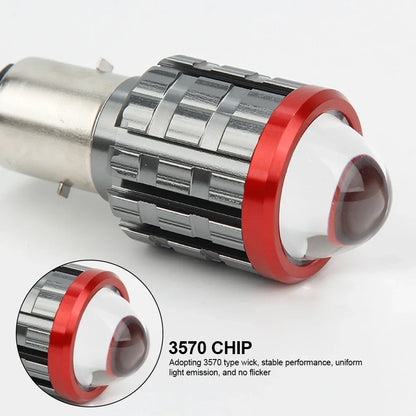 High-brightness H4 LED Motorcycle H6 LED Moto Motorcycle Headlight White Yellow Bulbs Lens High Low Beam Lamp Motorbike Lamp